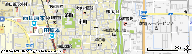 奈良県田原本町（磯城郡）材木町周辺の地図