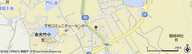 岡山県浅口市金光町下竹1338周辺の地図