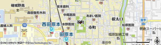 奈良県田原本町（磯城郡）茶町周辺の地図