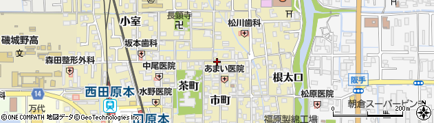 奈良県田原本町（磯城郡）魚町周辺の地図
