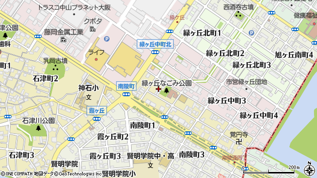 〒590-0804 大阪府堺市堺区緑ヶ丘南町の地図