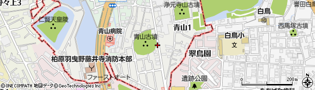 大阪府藤井寺市青山周辺の地図
