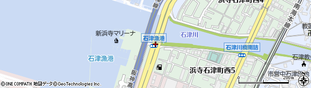 石津漁港周辺の地図