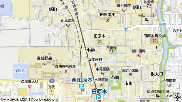 〒636-0339 奈良県磯城郡田原本町小室の地図