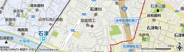 大阪府堺市西区浜寺石津町東周辺の地図