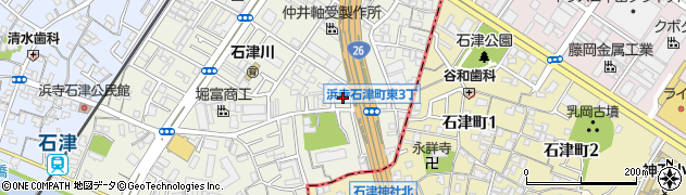 ローソン浜寺石津東三丁店周辺の地図