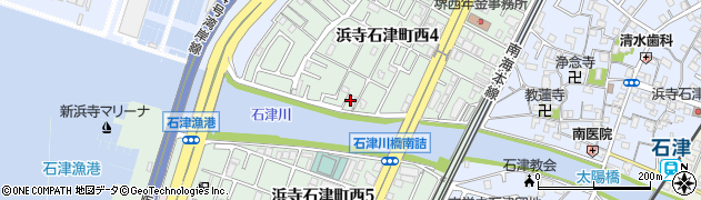 大阪府堺市西区浜寺石津町西周辺の地図