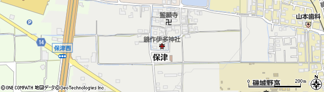 鏡作伊多神社周辺の地図