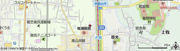 奈良県香芝市上中708周辺の地図
