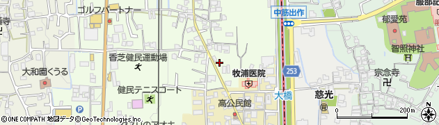 奈良県香芝市上中725周辺の地図