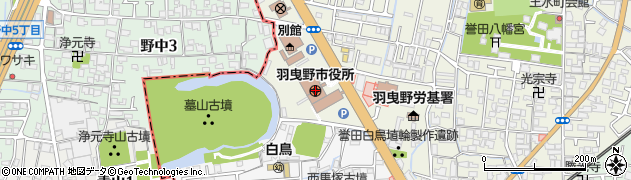 大阪府羽曳野市周辺の地図