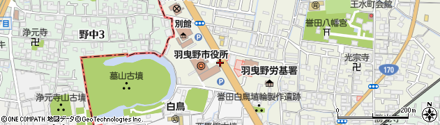 羽曳野市役所前周辺の地図