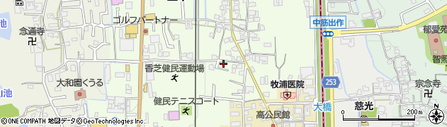 奈良県香芝市上中288周辺の地図
