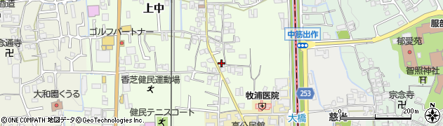 奈良県香芝市上中396周辺の地図
