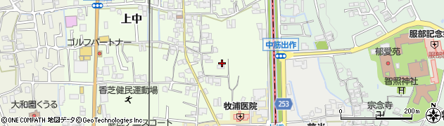 奈良県香芝市上中408周辺の地図