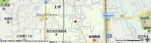 奈良県香芝市上中227周辺の地図