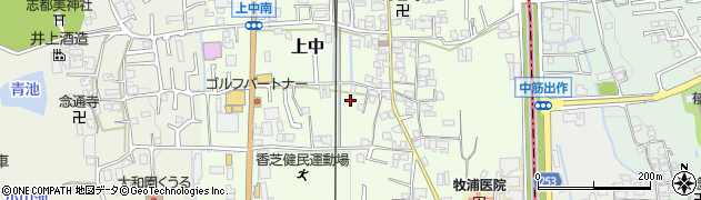 奈良県香芝市上中235周辺の地図