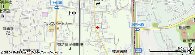 奈良県香芝市上中390周辺の地図