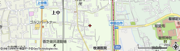 奈良県香芝市上中413周辺の地図