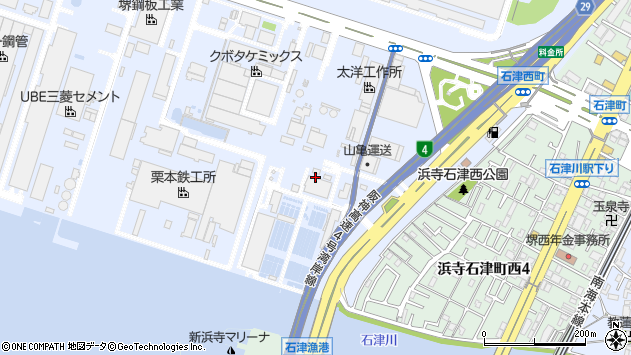 〒592-8332 大阪府堺市西区石津西町の地図