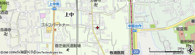 奈良県香芝市上中383周辺の地図