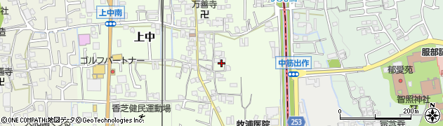 奈良県香芝市上中386周辺の地図