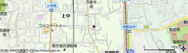 奈良県香芝市上中384周辺の地図