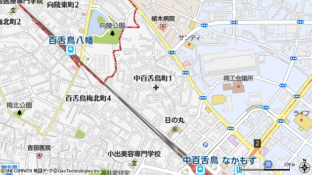 〒591-8023 大阪府堺市北区中百舌鳥町の地図