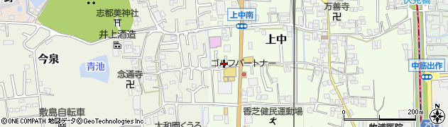 奈良県香芝市上中203周辺の地図