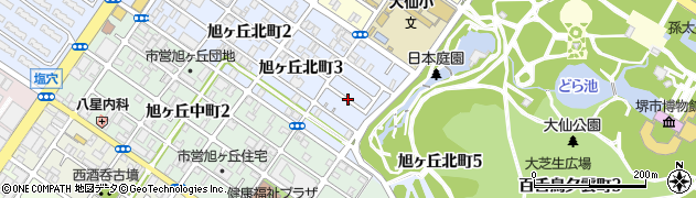大阪府堺市堺区旭ヶ丘北町周辺の地図
