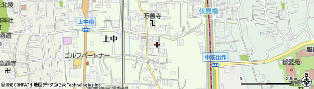 奈良県香芝市上中375周辺の地図