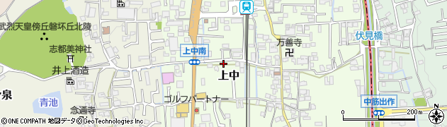 奈良県香芝市上中195周辺の地図