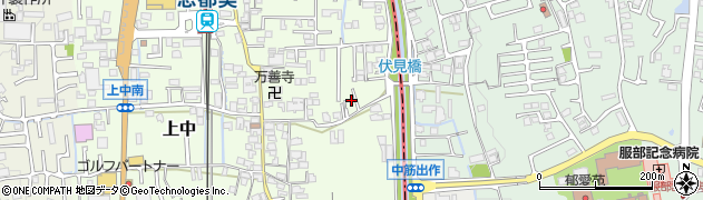 奈良県香芝市上中421周辺の地図