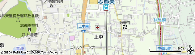 奈良県香芝市上中134周辺の地図