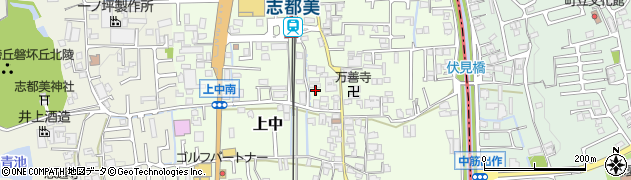奈良県香芝市上中308周辺の地図
