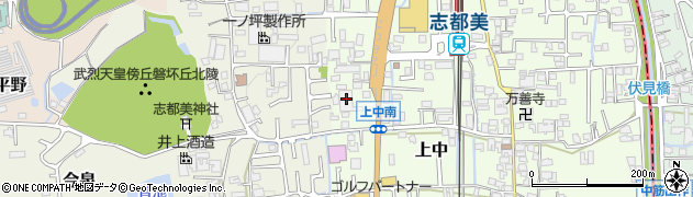 奈良県香芝市上中124周辺の地図