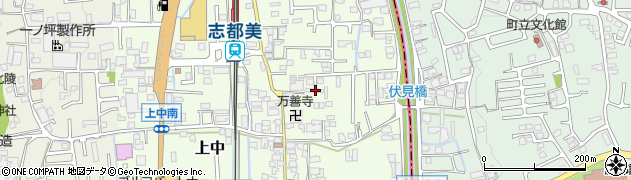 奈良県香芝市上中438周辺の地図