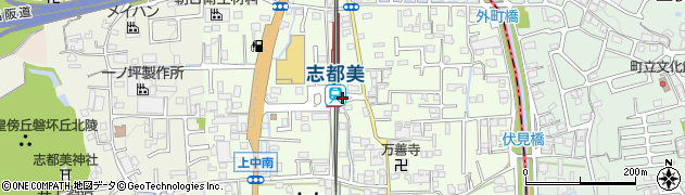 奈良県香芝市上中186周辺の地図
