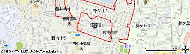 大阪府藤井寺市陵南町周辺の地図