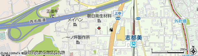 奈良県香芝市上中107周辺の地図
