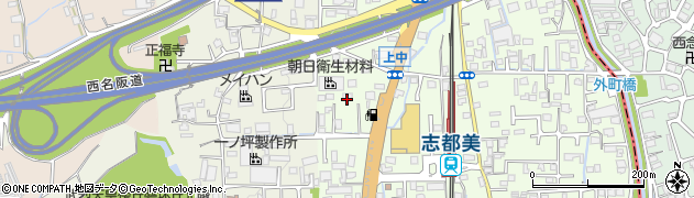 奈良県香芝市上中105周辺の地図