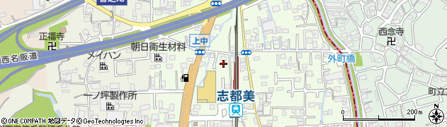 奈良県香芝市上中165周辺の地図