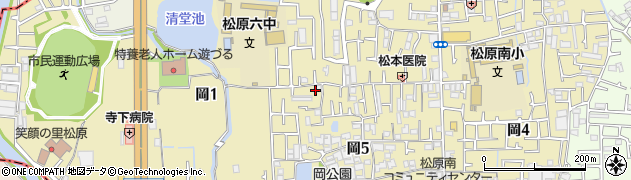 大阪府松原市岡周辺の地図