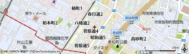 大阪府堺市堺区菅原通周辺の地図