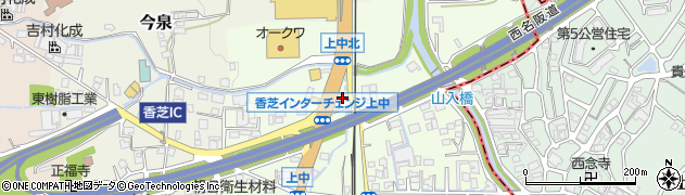 奈良県香芝市上中72周辺の地図