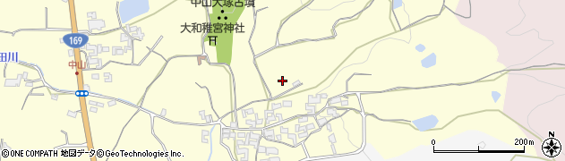 奈良県天理市中山町周辺の地図