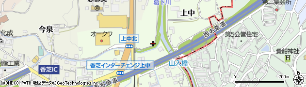 奈良県香芝市上中9周辺の地図