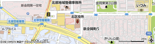 堺市役所　北区役所保険年金課周辺の地図