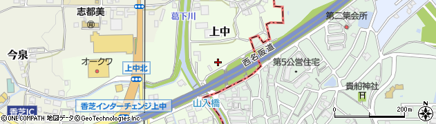 奈良県香芝市上中516周辺の地図