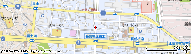 大阪府堺市北区長曽根町周辺の地図